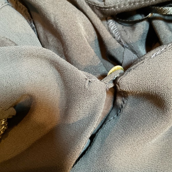 “ZARA” Grey Beaded Tunic Flutter Sleeve Chiffon Tunic Top. - Picture 11 of 15